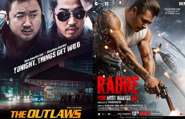 Poster of movie Radhe and Korean movie Outlaws